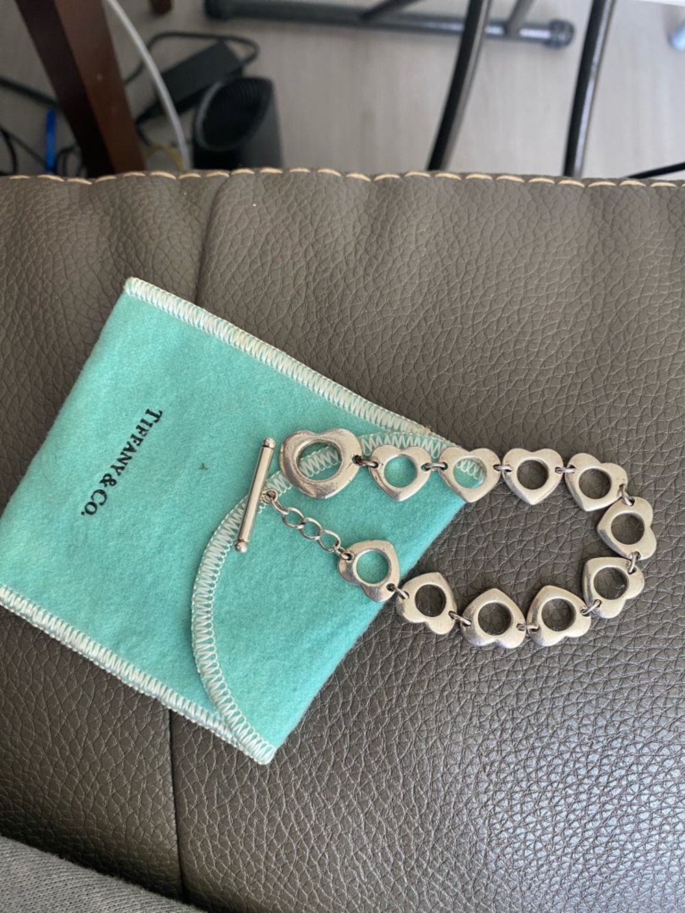 Vintage Tiffany & Co. Sterling Silver Heart Link Bracelet